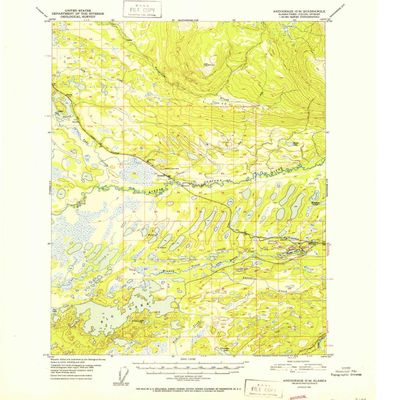 YellowMaps Anchorage C 8 AK topo map, 1:63360 Scale, 15 X 15 Minute, Historical, 1952, 20.8 x 18.1 in - Tyvek
