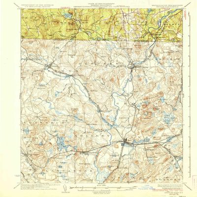 YellowMaps Groton MA topo map, 1:62500 Scale, 15 X 15 Minute, Historical, 1936, 19.8 x 15.8 in - Polypropylene