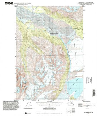 YellowMaps Anchorage B 5 AK topo map, 1:63360 Scale, 15 X 15 Minute, Historical, 1994, Updated 2002, 21.5 x 18 in - Polypropylene