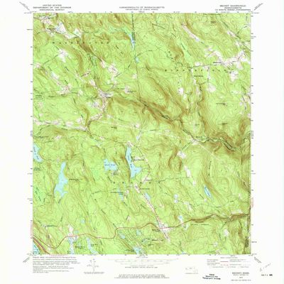 YellowMaps Becket MA topo map, 1:24000 Scale, 7.5 X 7.5 Minute, Historical, 1973, Updated 1974, 26.8 x 22.1 in - Polypropylene