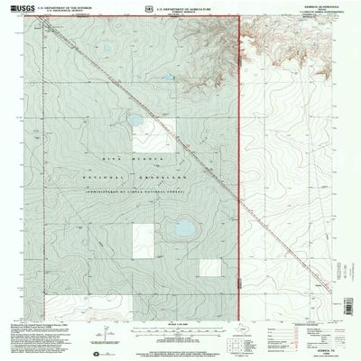 YellowMaps Kerrick TX topo map, 1:24000 Scale, 7.5 X 7.5 Minute, Historical, 1998, Updated 2001, 27 x 21.6 in - Tyvek