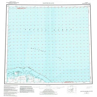 YellowMaps Barter Island AK topo map, 1:250000 Scale, 1 X 3 Degree, Historical, 1959, 22.5 x 20.9 in - Polypropylene