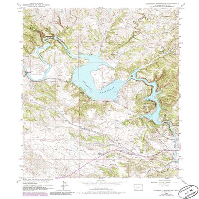 YellowMaps Guernsey Reservoir WY topo map, 1:24000 Scale, 7.5 X 7.5 Minute, Historical, 1950, Updated 1985, 27 x 21.7 in - Polypropylene