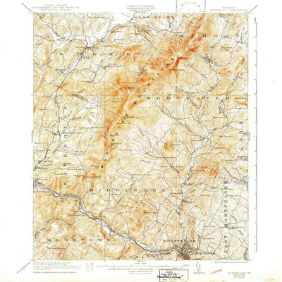 YellowMaps Montpelier VT topo map, 1:62500 Scale, 15 X 15 Minute, Historical, 1921, Updated 1943, 19.97 x 16.51 in - Polypropylene