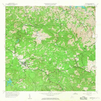 YellowMaps Adjuntas PR topo map, 1:20000 Scale, 7.5 X 7.5 Minute, Historical, 1960, Updated 1968, 32.4 x 29.2 in - Tyvek