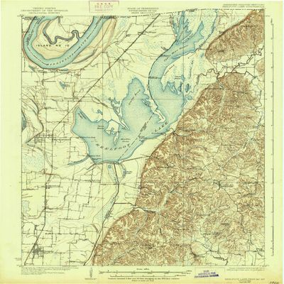 Reelfoot Lake TN topo map, 1:62500 Scale, 15 X 15 Minute, Historical, 1925, Updated 1937, 19.9 x 16.6 in - Tyvek