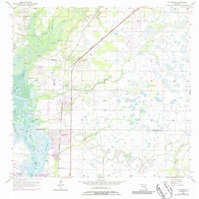 YellowMaps Ft Ogden FL topo map, 1:24000 Scale, 7.5 X 7.5 Minute, Historical, 1956, Updated 1987, 26.8 x 23 in - Polypropylene