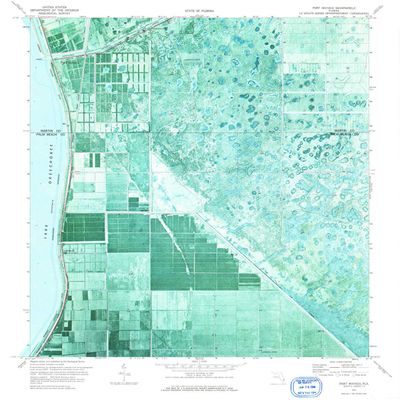 YellowMaps Port Mayaca FL topo map, 1:24000 Scale, 7.5 X 7.5 Minute, Historical, 1971, Updated 1976, 26.8 x 24 in - Tyvek
