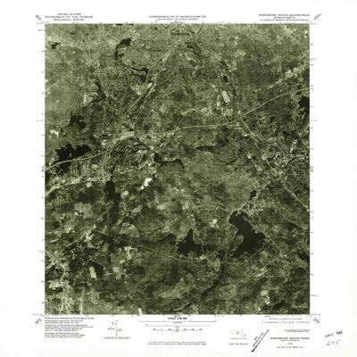 YellowMaps Worcester South MA topo map, 1:25000 Scale, 7.5 X 7.5 Minute, Historical, 1975, Updated 1981, 26.9 x 22 in - Polypropylene