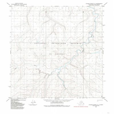 YellowMaps Utukok River C 1 AK topo map, 1:63360 Scale, 15 X 15 Minute, Historical, 1984, Updated 1985, 21.7 x 18.1 in - Polypropylene