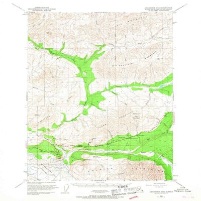 YellowMaps Anchorage D 2 AK topo map, 1:63360 Scale, 15 X 15 Minute, Historical, 1948, Updated 1967, 20.8 x 17 in - Polypropylene