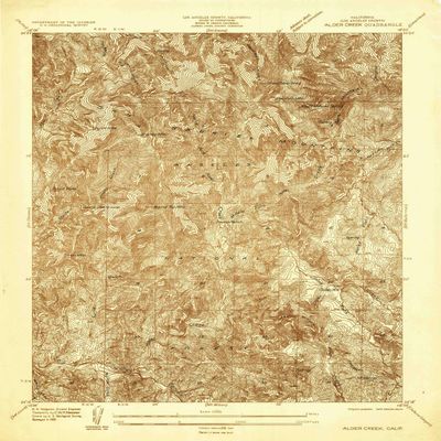 YellowMaps Alder Creek CA topo map, 1:24000 Scale, 7.5 X 7.5 Minute, Historical, 1935, 21.7 x 18 in - Tyvek
