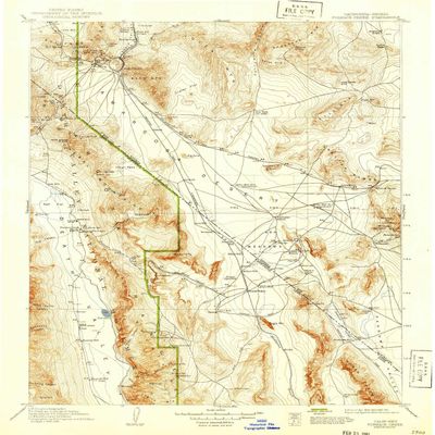 YellowMaps Furnace Creek CA topo map, 1:250000 Scale, 1 X 1 Degree, Historical, 1910, Updated 1941, 19.8 x 16.6 in - Tyvek