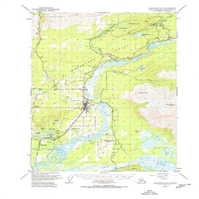 YellowMaps Anchorage C 6 AK topo map, 1:63360 Scale, 15 X 15 Minute, Historical, 1951, Updated 1973, 21.8 x 17 in - Tyvek