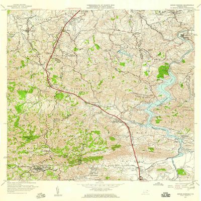 YellowMaps Aguas Buenas PR topo map, 1:20000 Scale, 7.5 X 7.5 Minute, Historical, 1957, Updated 1959, 32.1 x 28 in - Polypropylene