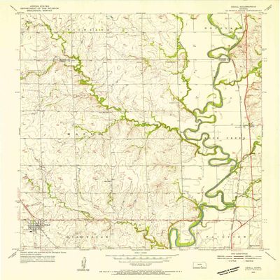 YellowMaps Udall KS topo map, 1:24000 Scale, 7.5 X 7.5 Minute, Historical, 1955, Updated 1956, 27.07 x 21.07 in - Tyvek