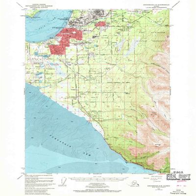 YellowMaps Anchorage A 8 AK topo map, 1:63360 Scale, 15 X 15 Minute, Historical, 1952, Updated 1970, 20.8 x 17.1 in - Tyvek