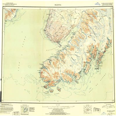 Seldovia AK topo map, 1:250000 Scale, 1 X 3 Degree, Historical, 1951, Updated 1954, 22.2 x 28.7 in - Polypropylene