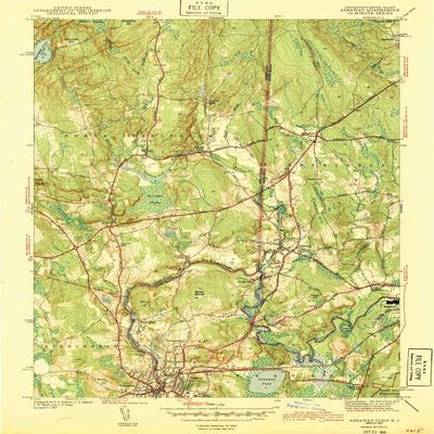 YellowMaps Ashaway RI topo map, 1:31680 Scale, 7.5 X 7.5 Minute, Historical, 1943, 19.8 x 15.4 in - Polypropylene