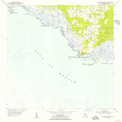 YellowMaps Horseshoe Beach FL topo map, 1:24000 Scale, 7.5 X 7.5 Minute, Historical, 1954, Updated 1956, 26.9 x 22.9 in - Polypropylene
