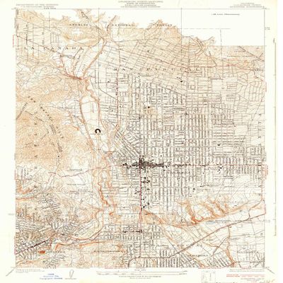 YellowMaps Altadena CA topo map, 1:24000 Scale, 7.5 X 7.5 Minute, Historical, 1928, 23.3 x 17.2 in - Polypropylene