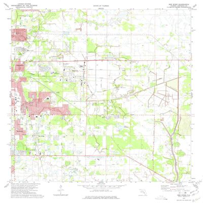 YellowMaps Bee Ridge FL topo map, 1:24000 Scale, 7.5 X 7.5 Minute, Historical, 1973, Updated 1975, 26.8 x 22.9 in - Tyvek