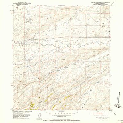 YellowMaps Pine Mountain SW WY topo map, 1:24000 Scale, 7.5 X 7.5 Minute, Historical, 1951, Updated 1958, 26.9 x 21.3 in - Polypropylene
