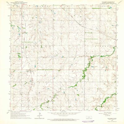 YellowMaps Navarre KS topo map, 1:24000 Scale, 7.5 X 7.5 Minute, Historical, 1964, Updated 1965, 26.85 x 20.82 in - Polypropylene