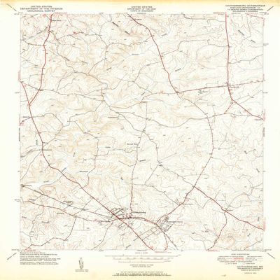 YellowMaps Gaithersburg MD topo map, 1:24000 Scale, 7.5 X 7.5 Minute, Historical, 1950, 27 x 20.4 in - Polypropylene