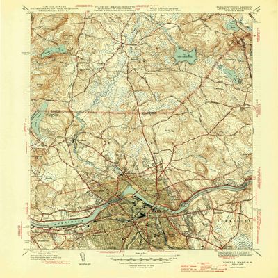 Lowell MA topo map, 1:31680 Scale, 7.5 X 7.5 Minute, Historical, 1946, 20.4 x 16 in - Tyvek