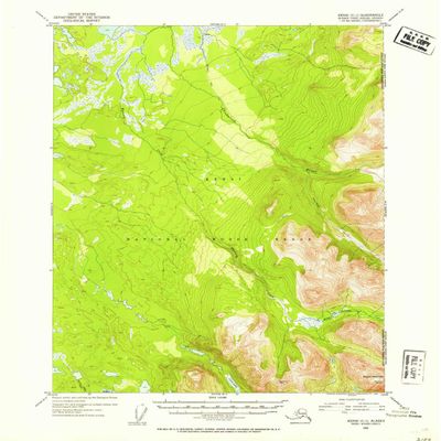 YellowMaps Kenai C 1 AK topo map, 1:63360 Scale, 15 X 15 Minute, Historical, 1952, Updated 1954, 20.8 x 17 in - Polypropylene