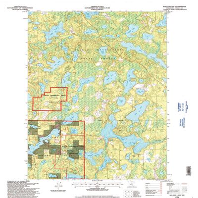 YellowMaps Balsam Lake MN topo map, 1:24000 Scale, 7.5 X 7.5 Minute, Historical, 1996, Updated 1998, 26.94 x 22.01 in - Polypropylene