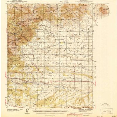 YellowMaps Judith Peak MT topo map, 1:62500 Scale, 15 X 15 Minute, Historical, 1944, 19.8 x 16.4 in - Tyvek