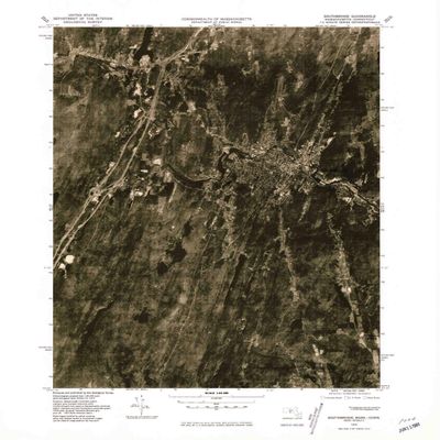 YellowMaps Southbridge MA topo map, 1:25000 Scale, 7.5 X 7.5 Minute, Historical, 1975, Updated 1981, 26.6 x 22 in - Polypropylene