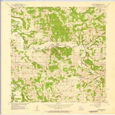 YellowMaps Bearcreek MO topo map, 1:24000 Scale, 7.5 X 7.5 Minute, Historical, 1956, Updated 1957, 27.5 x 22 in - Tyvek