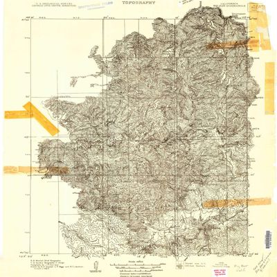 YellowMaps Big Bar CA topo map, 1:96000 Scale, 30 X 30 Minute, Historical, 1909, 26.9 x 22.2 in - Tyvek