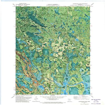 YellowMaps Coddington Lake MN topo map, 1:24000 Scale, 7.5 X 7.5 Minute, Historical, 1971, Updated 1974, 27.23 x 21.53 in - Polypropylene