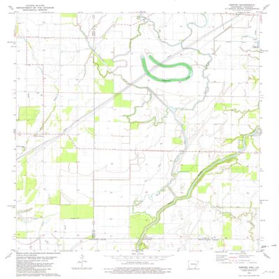 YellowMaps Empire AR topo map, 1:24000 Scale, 7.5 X 7.5 Minute, Historical, 1981, Updated 1982, 26.8 x 22 in - Polypropylene