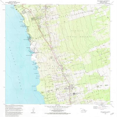YellowMaps Kealakekua HI topo map, 1:24000 Scale, 7.5 X 7.5 Minute, Historical, 1982, Updated 1984, 26.7 x 24.1 in - Polypropylene
