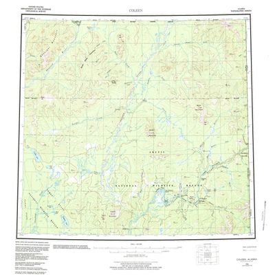 YellowMaps Coleen AK topo map, 1:250000 Scale, 1 X 3 Degree, Historical, 1956, 22.6 x 24.8 in - Tyvek