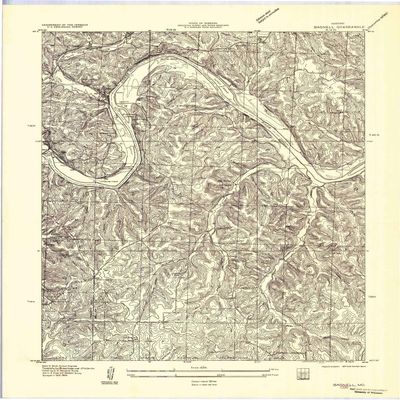YellowMaps Bagnell MO topo map, 1:24000 Scale, 7.5 X 7.5 Minute, Historical, 1957, Updated 1957, 27.6 x 22.2 in - Polypropylene