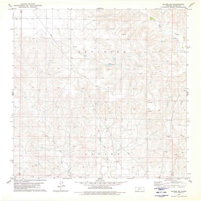 YellowMaps Bloom SE KS topo map, 1:24000 Scale, 7.5 X 7.5 Minute, Historical, 1979, Updated 1980, 27.13 x 21.18 in - Polypropylene