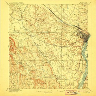 YellowMaps Albany NY topo map, 1:62500 Scale, 15 X 15 Minute, Historical, 1898, Updated 1907, 19.9 x 15.8 in - Tyvek