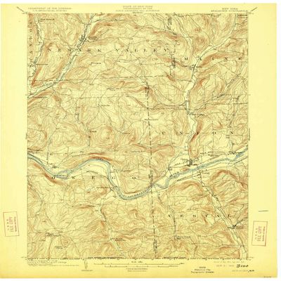 YellowMaps Apalachin NY topo map, 1:62500 Scale, 15 X 15 Minute, Historical, 1904, Updated 1923, 20.1 x 16.6 in - Polypropylene