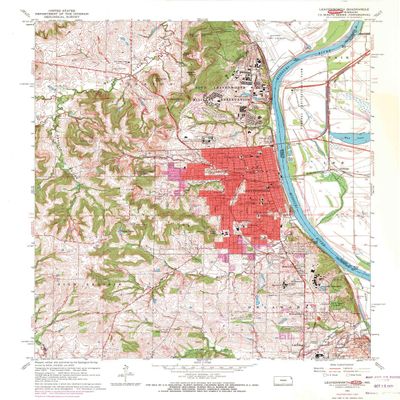 YellowMaps Leavenworth KS topo map, 1:24000 Scale, 7.5 X 7.5 Minute, Historical, 1961, Updated 1971, 27.03 x 21.09 in - Polypropylene