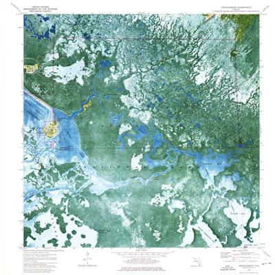 YellowMaps Chokoloskee FL topo map, 1:24000 Scale, 7.5 X 7.5 Minute, Historical, 1974, Updated 1976, 26.8 x 24 in - Tyvek