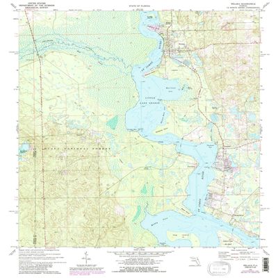 YellowMaps Welaka FL topo map, 1:24000 Scale, 7.5 X 7.5 Minute, Historical, 1970, Updated 1986, 26.8 x 23 in - Polypropylene