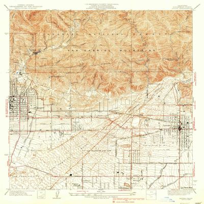 YellowMaps Azusa CA topo map, 1:24000 Scale, 7.5 X 7.5 Minute, Historical, 1939, 20.8 x 16.9 in - Tyvek