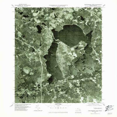 YellowMaps Assawompset Pond MA topo map, 1:24000 Scale, 7.5 X 7.5 Minute, Historical, 1977, Updated 1981, 27.9 x 22.9 in - Polypropylene