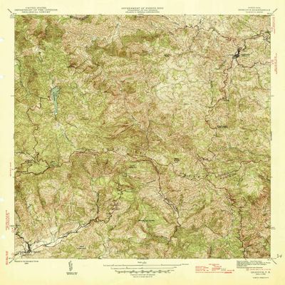 YellowMaps Orocovis PR topo map, 1:30000 Scale, 7.5 X 7.5 Minute, Historical, 1946, 21.3 x 19.4 in - Tyvek